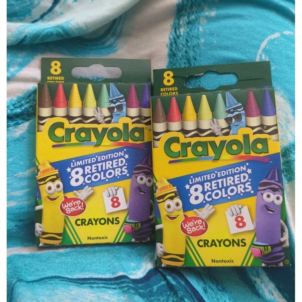 Lot Of Two Limited Edition 8 Retired Colors Crayola Crayons